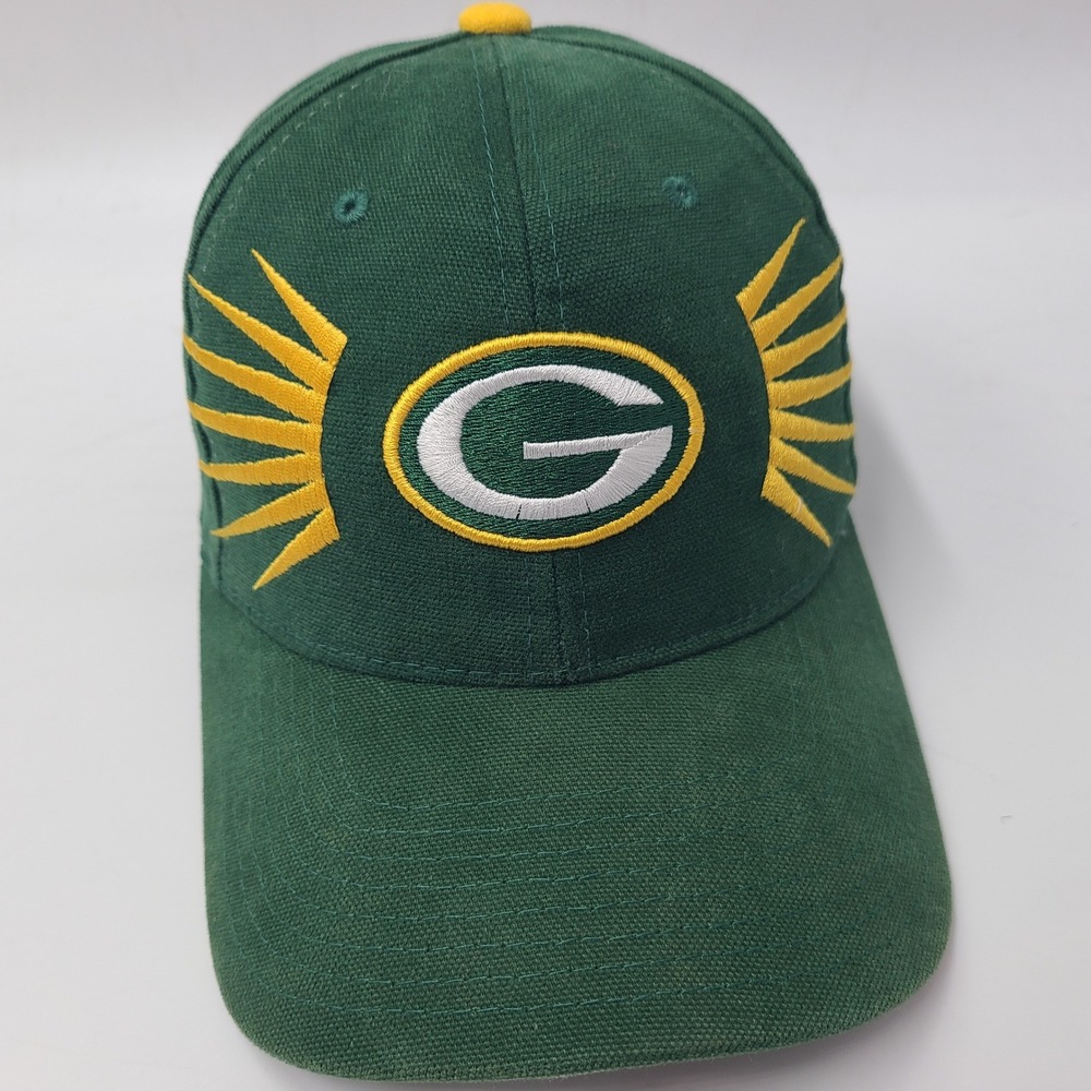 Vintage Green Bay Packers‎ Hat Adjustable Starter Green Yellow NFL Sunburst Men